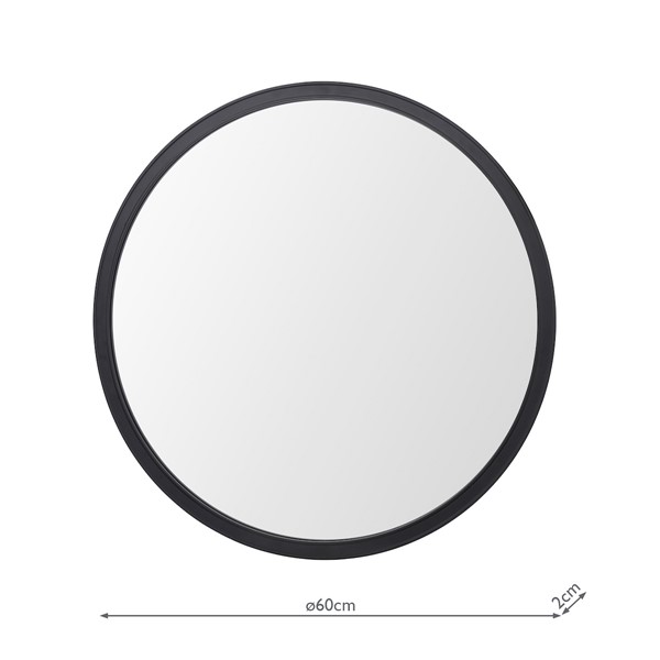 (image for) Laura Ashley Harrington Mirror Matt Black and Mirror 60cm